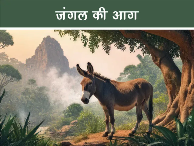 Cartoon image of a donkey in jungle