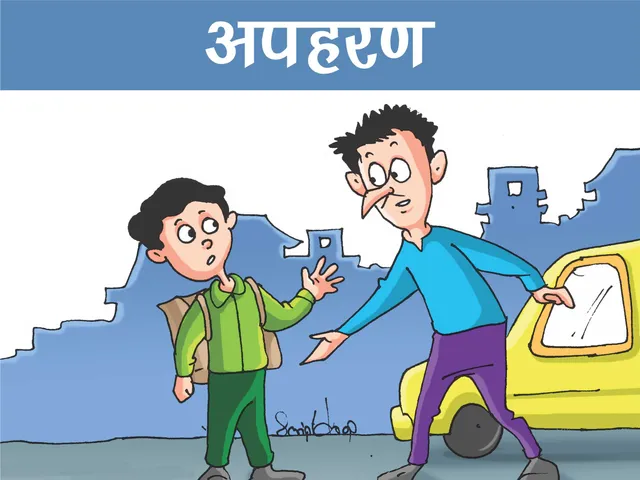 Man Talking To a School Boy Cartoon Image
