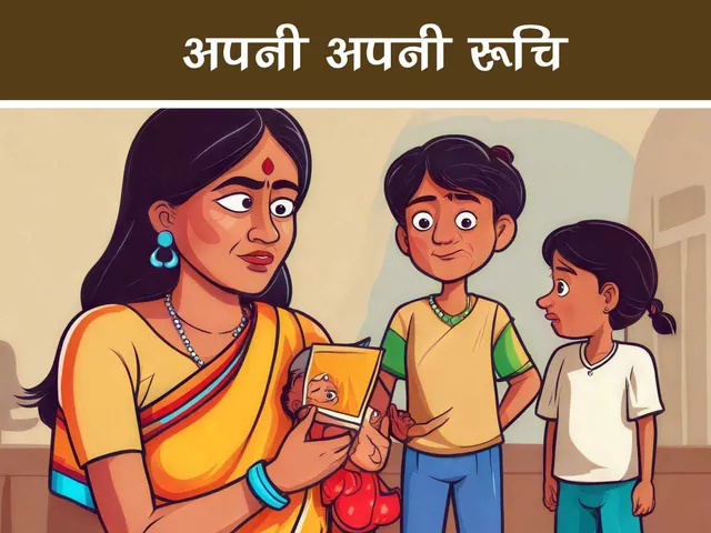 cartoon image of mother with kids