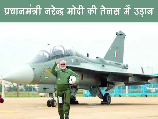 PM Narendra Mdi before taking flight on Tejas