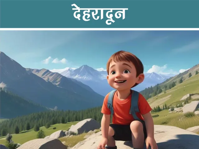 Boy enjoying in mountains