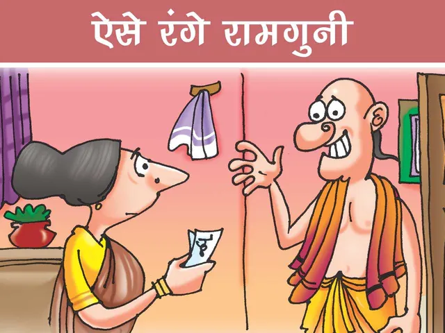 Saint with his wife cartoon image