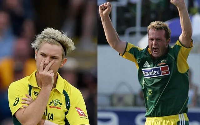 Adam Zampa and Mick Lewis (Source - Twitter)