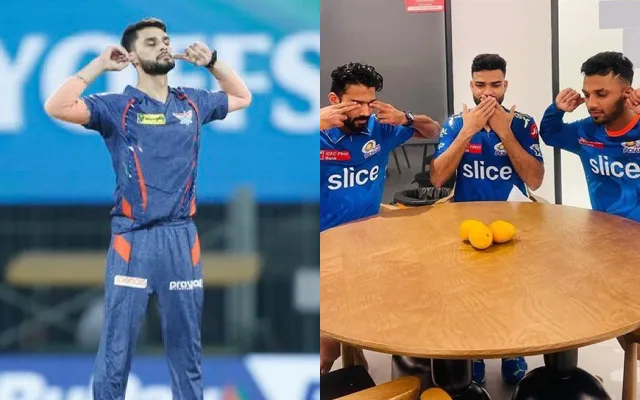 Naveen-ul-Haq and Mumbai Indians players (Source - Twitter)