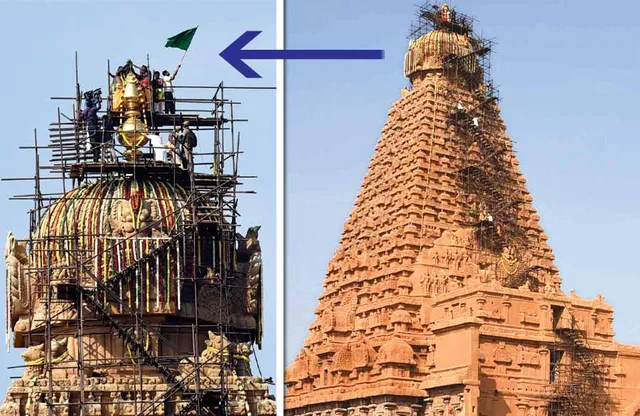 கோபுரத்தில் ஒலித்த தமிழ் குடமுழுக்கைப் புறக்கணித்த அமைச்சர்கள்!
