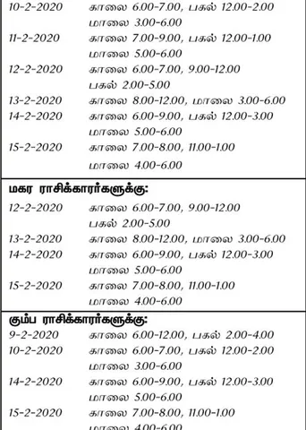 இந்த வாரத்தில் அனுகூலமான நாளும், நேரமும் 9-2-2020 முதல் 15-2-2020 வரை