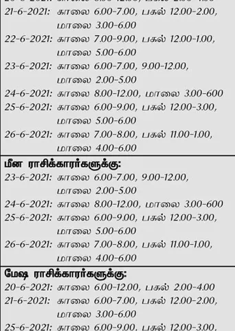 இந்த வாரத்தில்  அனுகூலமான நாளும், நேரமும் 20-6-2021 முதல் 26-6-2021 வரை