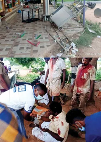 சூறையாடிய தி.மு.க.வினர்! அடித்துத் துவைத்த கிராமத்தினர்!