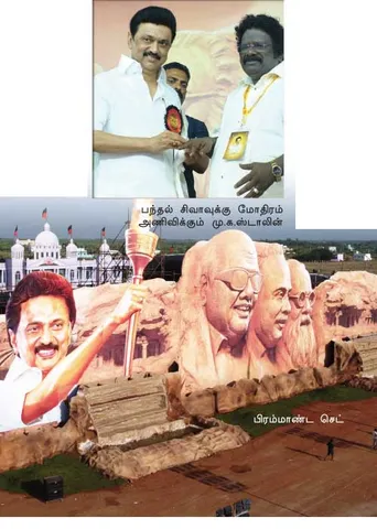 மேடை அலங்காரத்துக்கு தங்க மோதிரப் பரிசு!