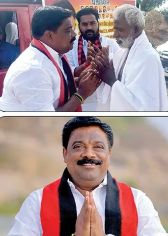 கள்ளக்குறிச்சியில்  சுடர்விட்டுப் பிரகாசிக்கும் உதயசூரியன் சுருளும் இரட்டை இலை