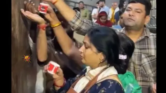 Viral Video: Devotees Mistake AC Water for Holy ‘Charan Amrit’ at Mathura’s Banke Bihari Temple