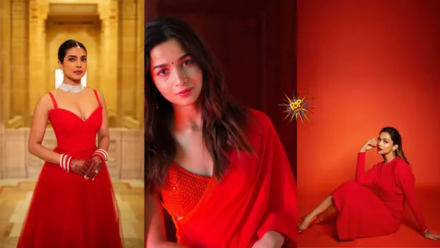 Navratri Day 6 Glamours Bollywood Moms In Striking Red Outfits