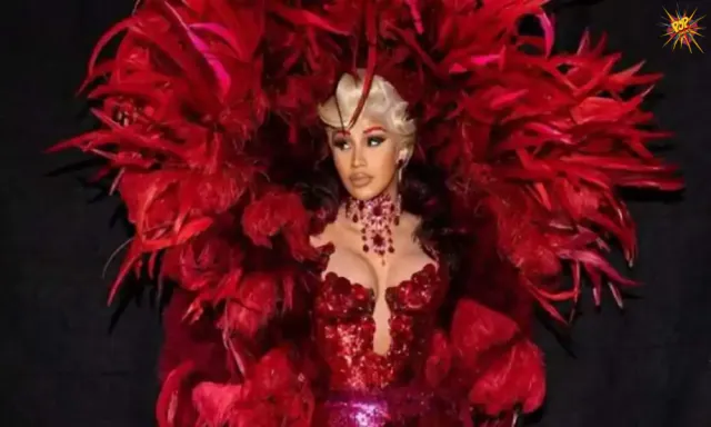 Cardi B is back at Paris Fashion Week 2021 and her Outfit Includes Golden Nipples this time