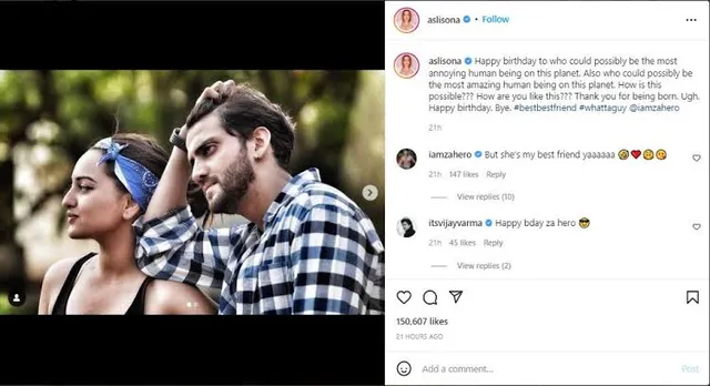 Sonakshi Sinha calls rumoured boyfriend Zaheer Iqbal her 'Best Friend' , kubbra Sait calls her out !