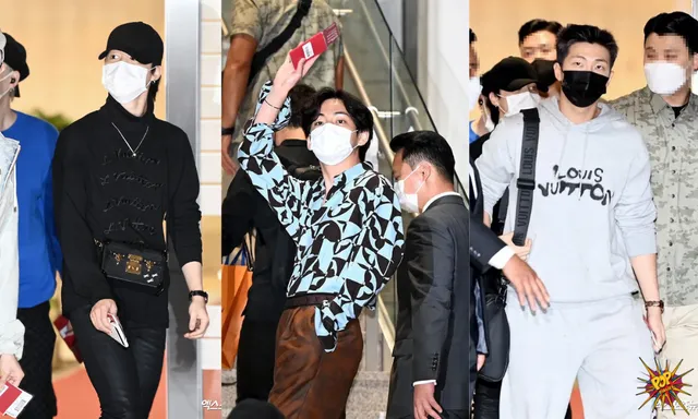 BTS Members Adopt for an Uber Stylish Airport Look Ahead of their flight to New York (PICS INSIDE)