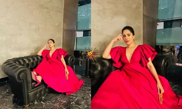 Shubhaavi Choksey Enthralls In Ravishing Red Dress Bringing Out Her Flawless Beauty