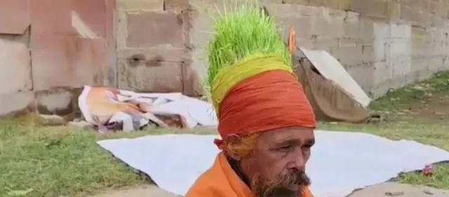 ‘Anaaj Wale Baba’ at Mahakumbh Mela site promotes greenery in novel way