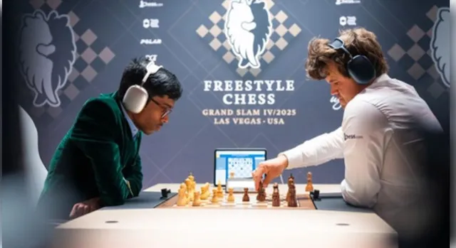 Praggnanandhaa stuns Carlsen in Las Vegas, claims joint lead in Freestyle Chess Grand Slam