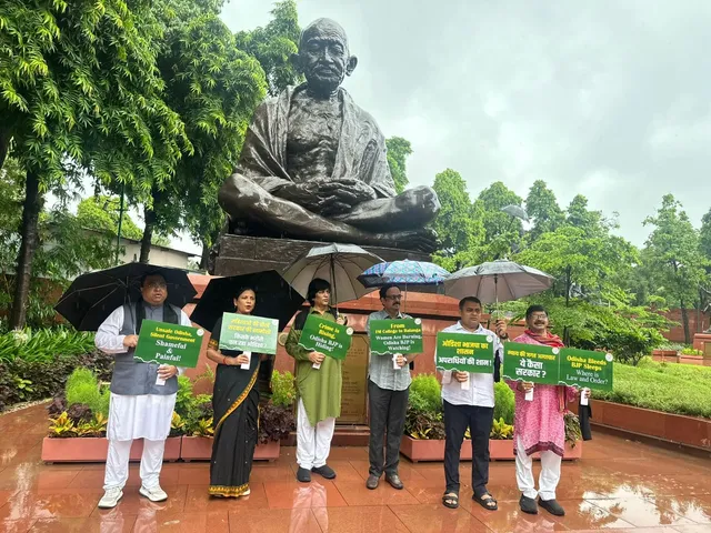 BJD MPs stage demonstration on parliament premises over FM College student's death