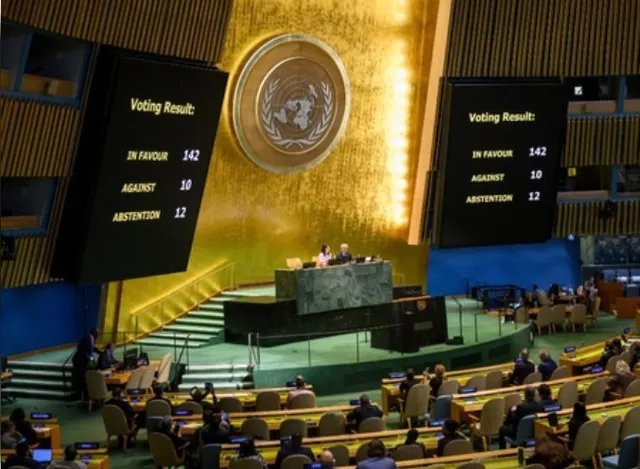 UN General Assembly adopts draft resolution favouring two-state solution