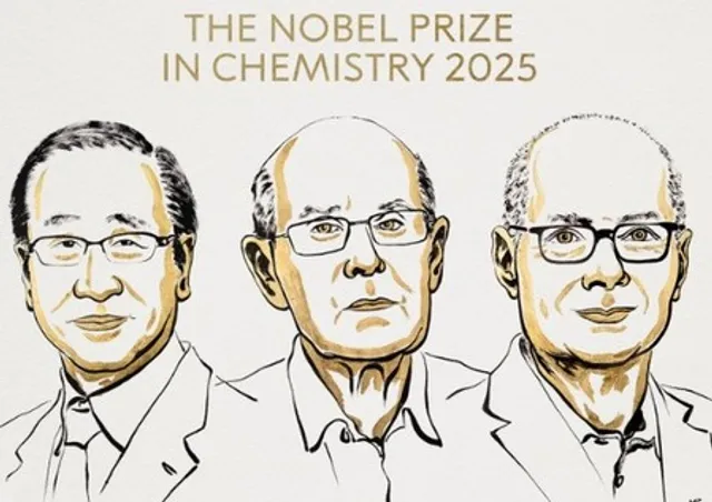 Three scientists awarded 2025 Nobel Prize in Chemistry for developing metal-organic frameworks