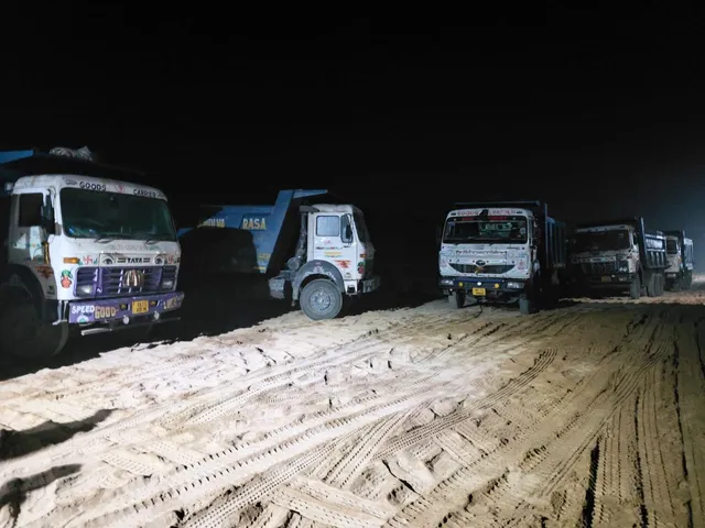 48 Trucks Carrying Illegal Sand Seized in Overnight Crackdown in Odisha's Jagatsinghpur