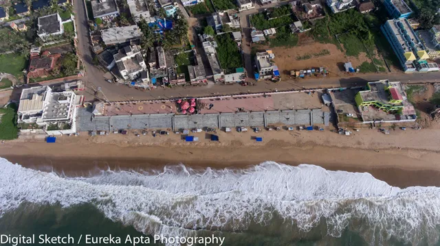 Breathtaking aerial view of Odisha's Gopalpur beach