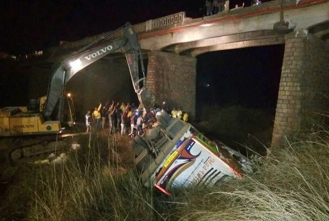 4 killed, 32 injured as bus falls off bridge in Odisha's Sambalpur