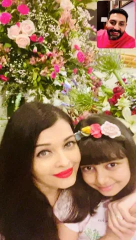 Aishwarya posts anniversary celebration pic, with Abhishek on video call