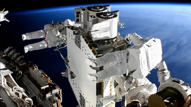 Time-lapse video: Astronauts install first solar arrays outside International Space Station