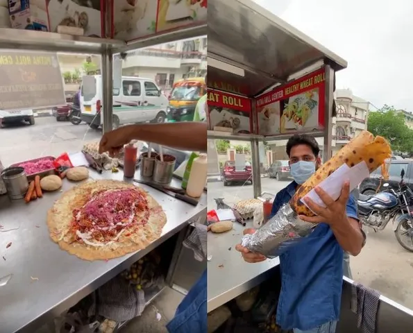 Finish this Delhi food stall's 10 kg roll and win Rs 20,000. But there's a catch [Watch]