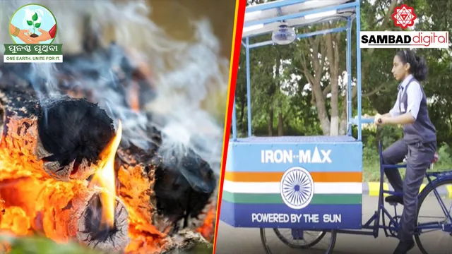 14-YO girl designs solar ironing cart to protect environment