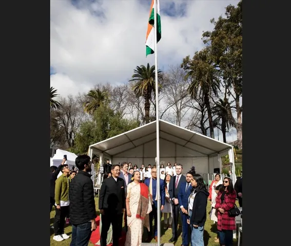 Shabana Azmi hoists the Tricolour in Melbourne to celebrate Independence Day