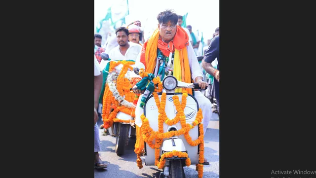 Odisha minister rides old Bajaj scooter to file nomination for 2024 polls