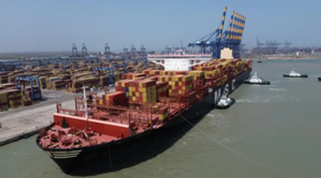 Largest container ship ever to arrive in India docks at Adani's Mundra Port