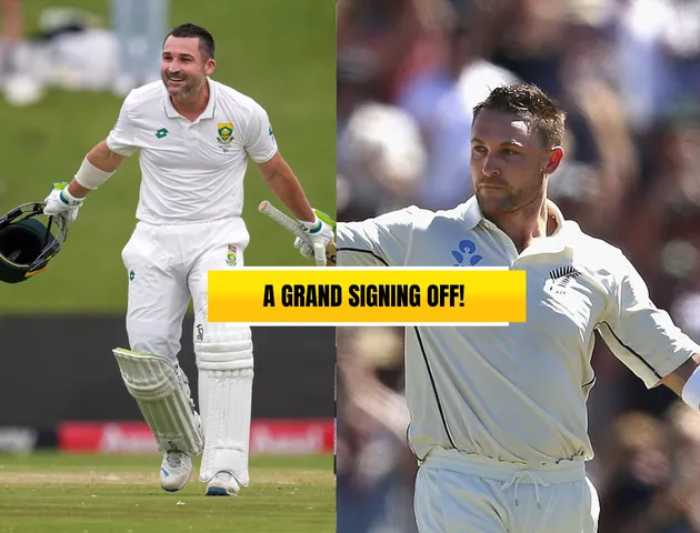 Dean Elgar & Brendon McCullum (Source: Twitter)