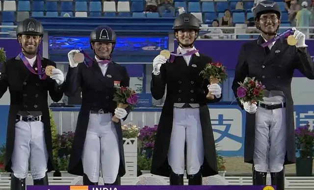 Indian team clinch their third gold medal as they secured top spot in equestrian dressage at the 2023 Asian Games