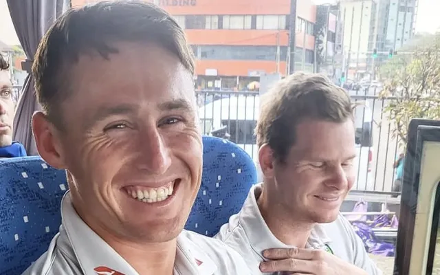 Centurions Marnus Labuschagne and Steve Smith share a happy moment after Day 1 of second Test vs Sri Lanka