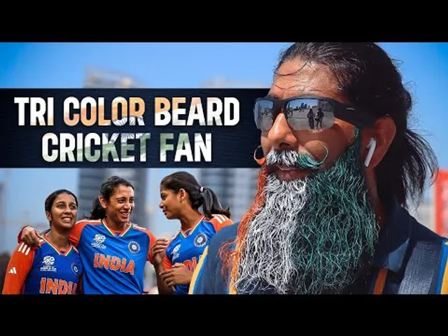 Tri Color Beard Cricket Fan cheers for Harmanpreet Kaur & Co | INDvPAK - T20 World Cup | Fans Corner