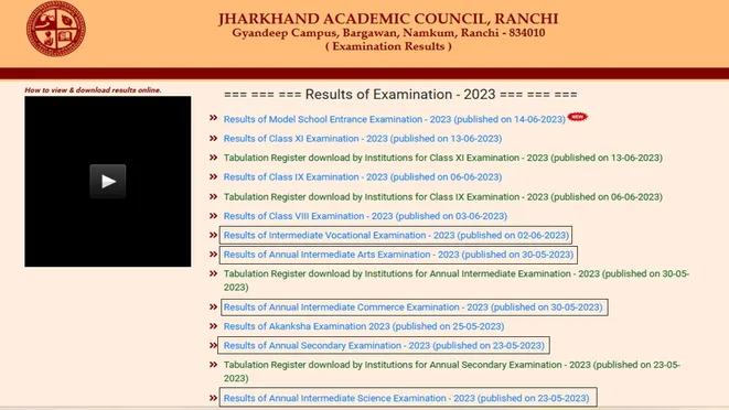 JAC Jharkhand Board Matric Inter Exam Result 2023