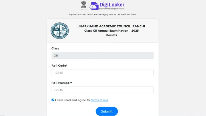 Jharkhand Board Result via Digilocker