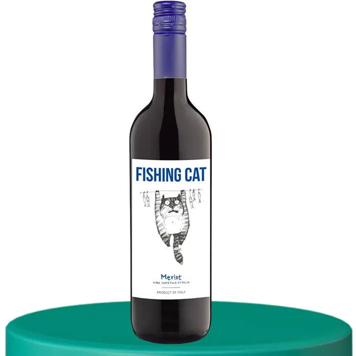 Fishing Cat Merlot Wine Imported by High Spirits