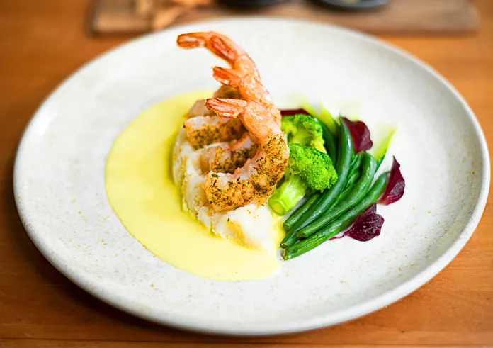 Flambéed Prawns