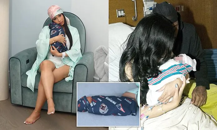 Cardi B reveals first photos of newborn son with Stefon Diggs and flashes  dazzling ring on wedding finger | Daily Mail Online