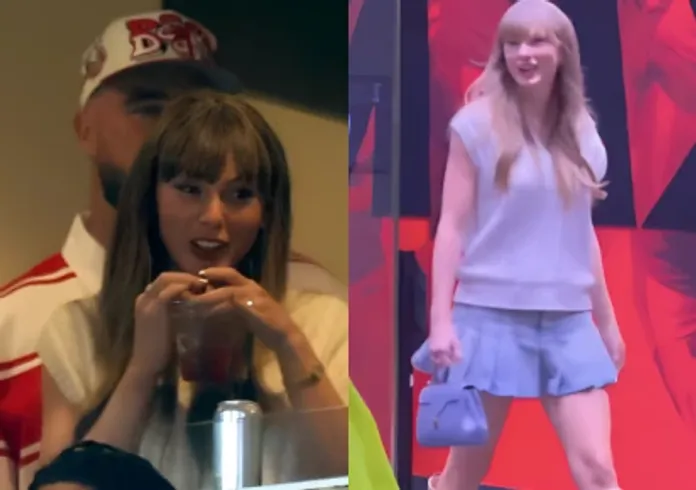 Newly engaged Taylor Swift flaunts diamond ring at Nebraska vs Cincinnati  game with Travis Kelce