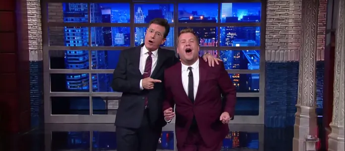 Watch Stephen Colbert, James Corden Duet on 'Late Show'