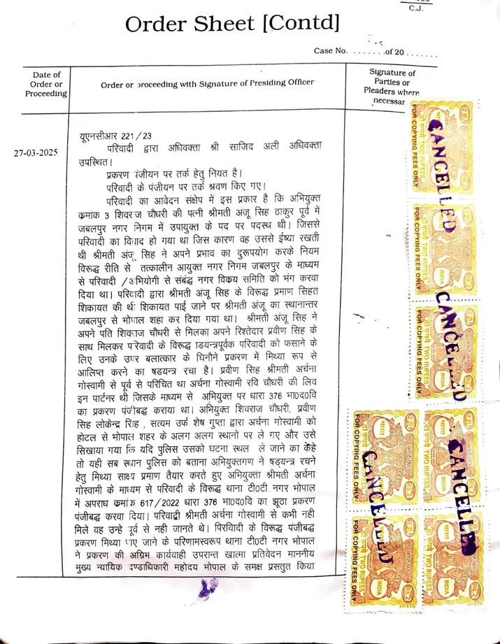 jabalpur anjoo singh false rape case