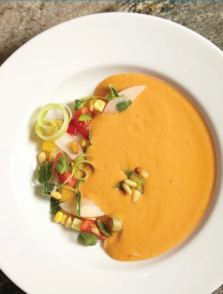 Summer Peach and Heirloom Tomato Gazpacho