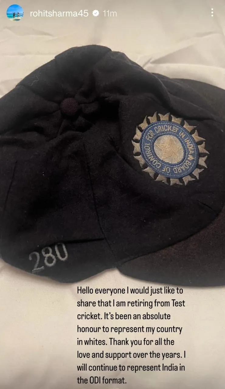 Rohit's Instagram Story