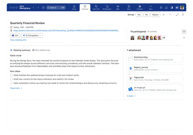 AI Companion captures meeting summaries from Microsoft Teams with the Custom AI Companion add-on.